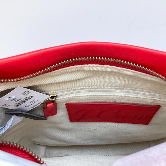 NWT J. Crew Oslo Soft Leather Red Crossbody Bag with Adjustable Strap - Picture 6 of 9